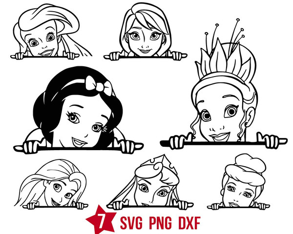 Disney Princesses peeking svg, Disney princess peeking svg p - Inspire ...