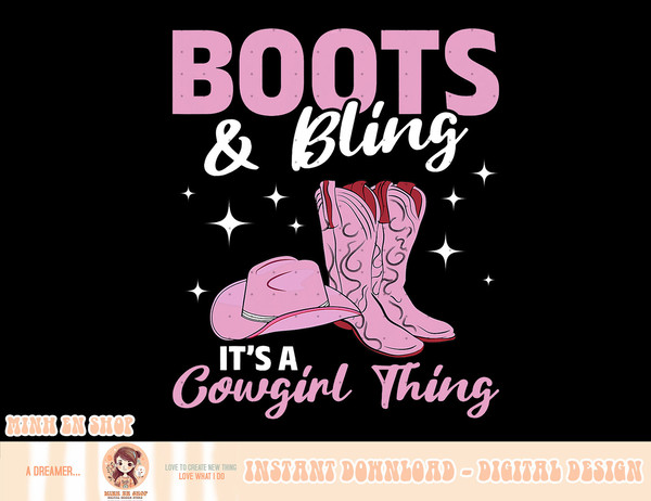 Rodeo Western Country Southern Cowgirl hat - Boots & Bling T-Shirt copy.jpg