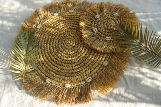 Natural Raffia Placemats, Boho Placemats, Fringe Placemats, Raffia  Placemats & Table Charger,placemats for Round Table,handwoven Raffia Mats 