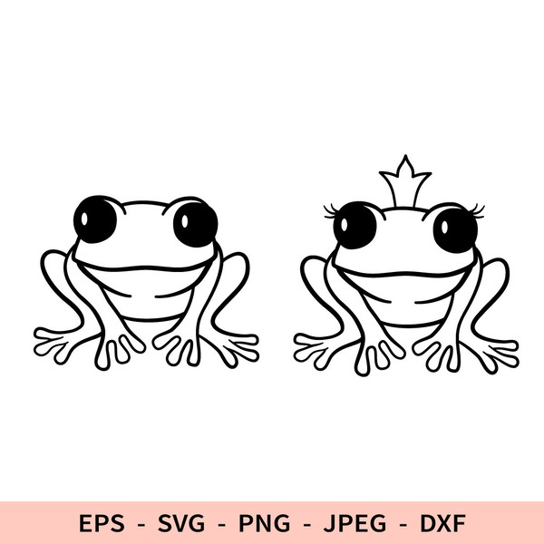 Cute frog Svg Princess File for Cricut Baby Frog Crown Clipa