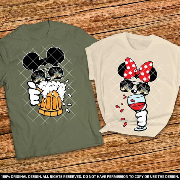 Drinking Mickey And Minnie Matching Couple Hoodies, Disney Couple Shirt