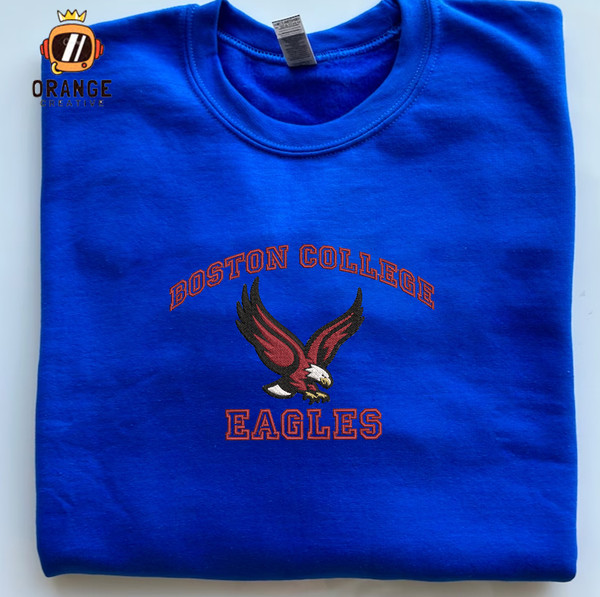 OrangeCreative NCAA Boston College Eagles Embroidered Sweatshirt, Boston College Embroidered Shirt, Embroidered Hoodie, Unisex Tshirt Hoodie Forest Green M | Orange