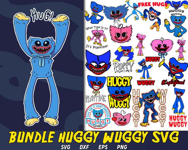 Give Me A Hug Huggy Wuggy Poppy Playtime SVG PNG