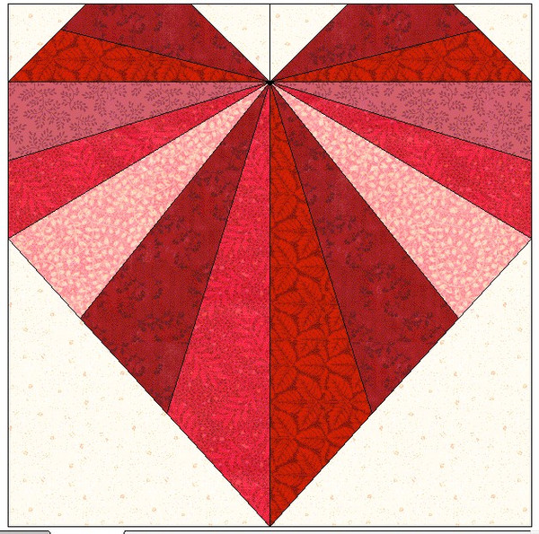 Heart Quilt Block Pattern, Paper Piecing Block PDF - Inspire Uplift