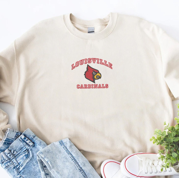 Vintage Louisville Cardinals Embroidered Sweatshirt 