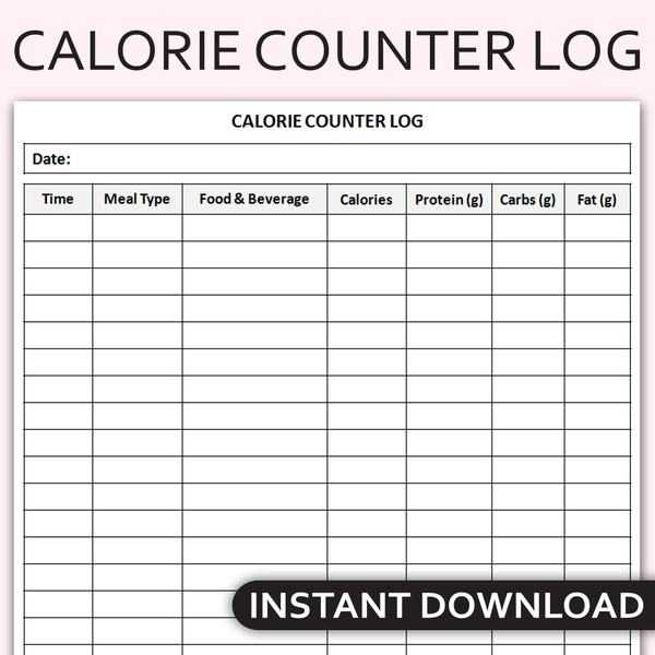 Calorie intake log