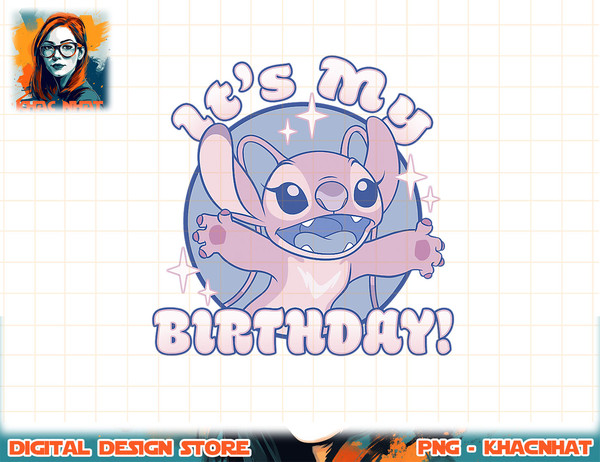 Disney Lilo & Stitch Angel Backdrop Customizable Happy Birthday