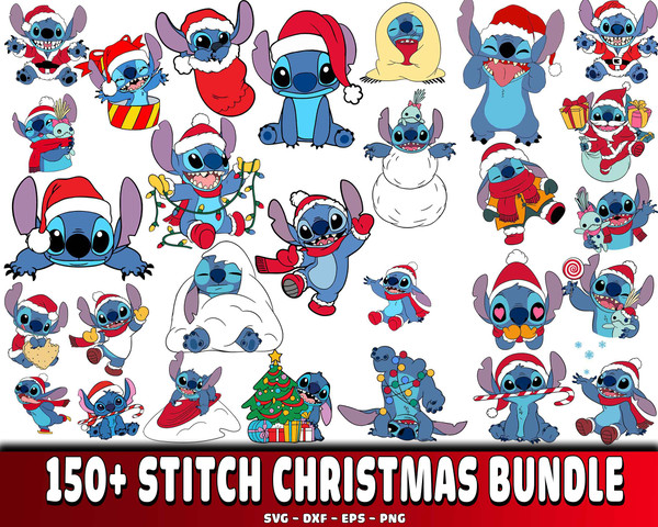 150+ Stitch christmas bundle png.jpg