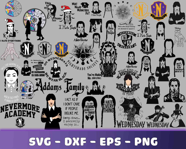 170+ Wednesday Addams  bundle SVG 1 kingbundlesvg.jpg