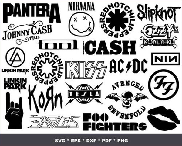 Rock N Roll SVG Bundle Rock Music Svg Png Dxf Eps Pdf 