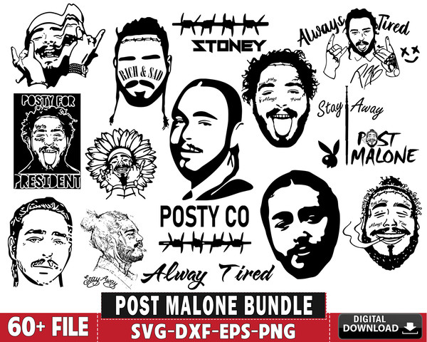 60+ file Post Malone svg bundle.jpg