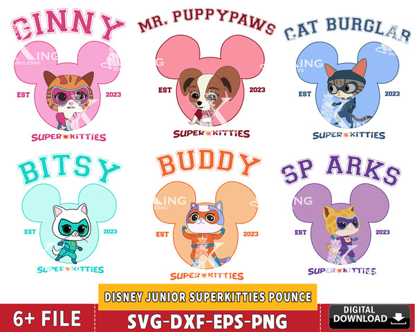 Disney Junior SuperKitties Pounce, full team.jpg