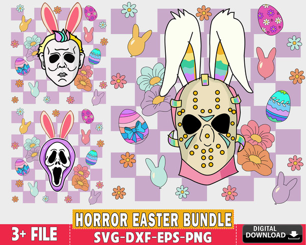 Funny Easter svg, Cute Horror svg, Horror Easter svg.jpg