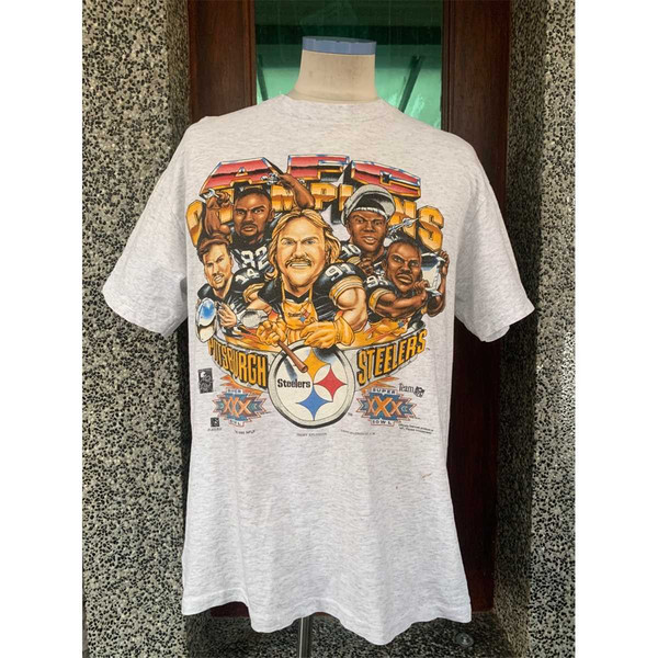 Vintage 90s Pittsburgh Steelers Big Head Caricature T Shirt