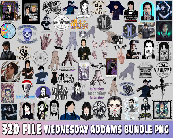 320+ Wednesday Addams PNG, Addams Family file, Netflix series bundle