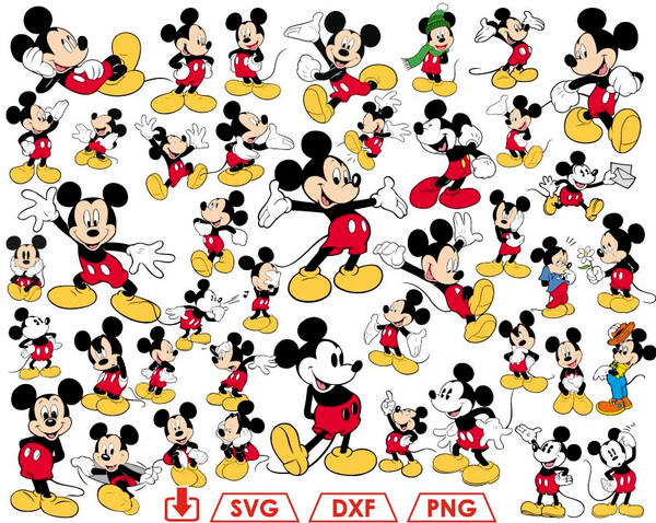 disney mickey mouse svg mix, mickey mouse clubhouse svg png - Inspire Uplift
