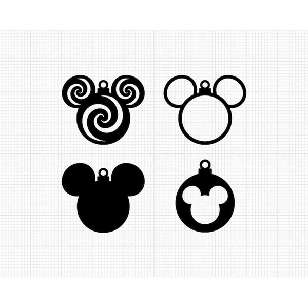 Christmas Ornaments, Mickey Mouse Head Ears, Swirl, Svg and - Inspire ...