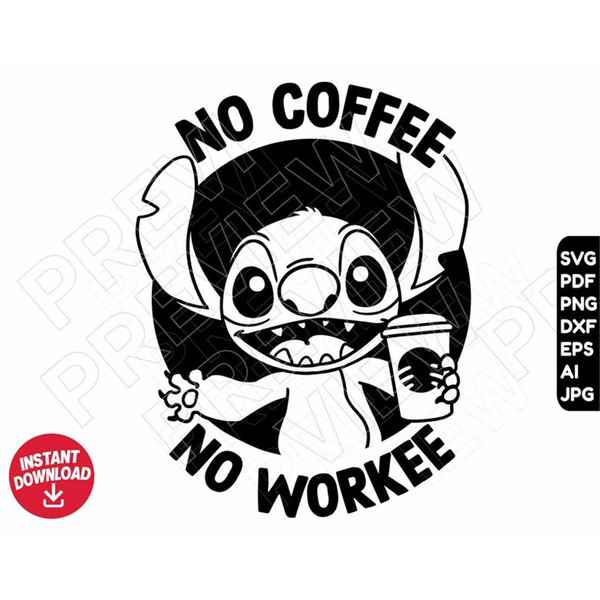 No Coffee No Workee Badge Reel Funny Coffee Cat Badge Reel Funny