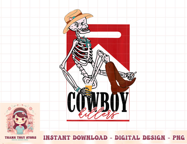 Western Cowgirl Cowboy Killer Skull Cowgirl Rodeo Girl Premium T-Shirt copy.jpg
