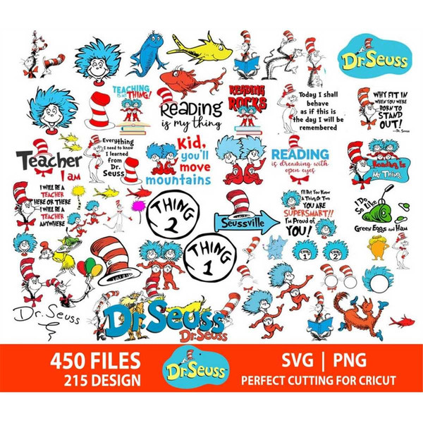 450 Dr seuss svg,Mega svg bundle,Cricut svg files,cut files, - Inspire ...