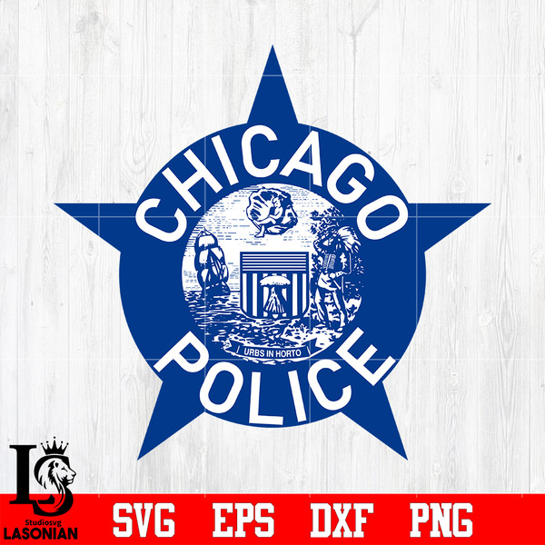 Badge Chicago Police svg eps dxf png file.jpg