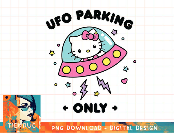 Hello Kitty UFO Parking Only Area 51 Alien Spaceship T-Shirt copy.jpg