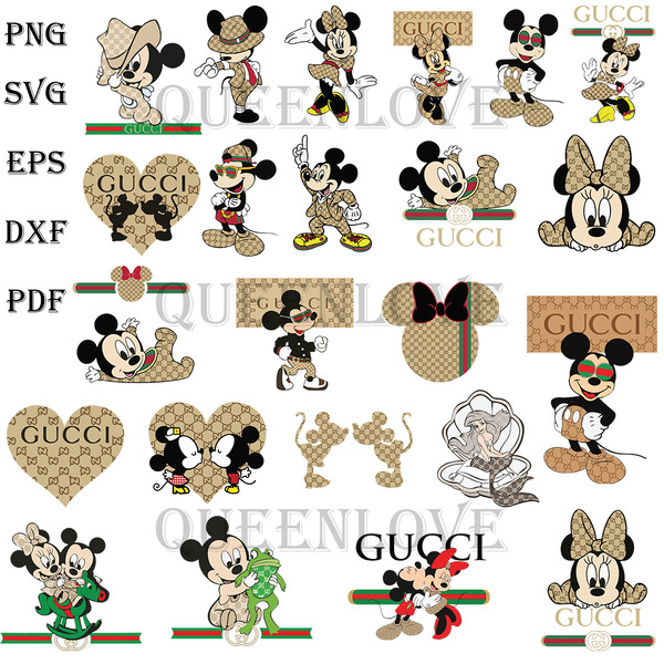 Gucci Mickey And Minnie SVG Digital File Bundle SVG Digital File