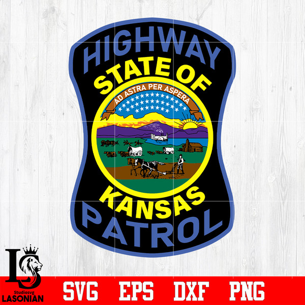 Badge Highway state of kansas patrol svg eps dxf png file.jpg