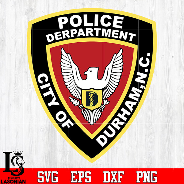Badge Police Department city of Durham NC svg eps png dxf file.jpg