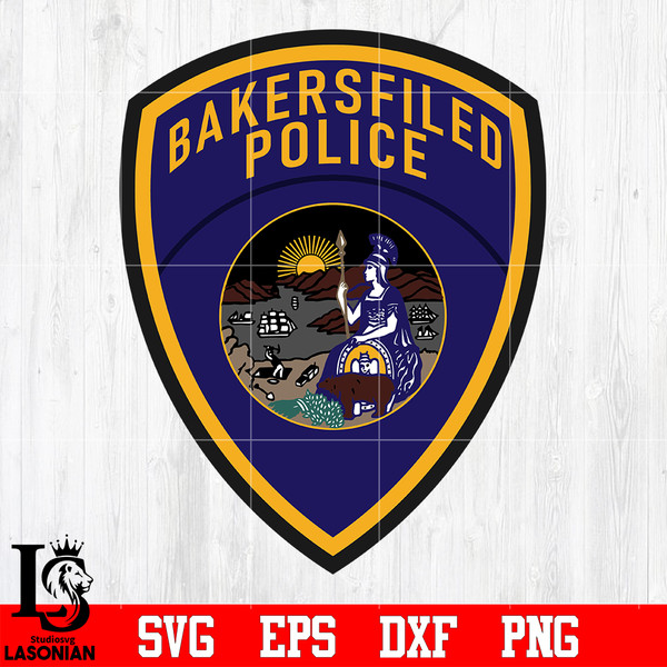 Badge Police Bakersfield svg eps dxf png file.jpg