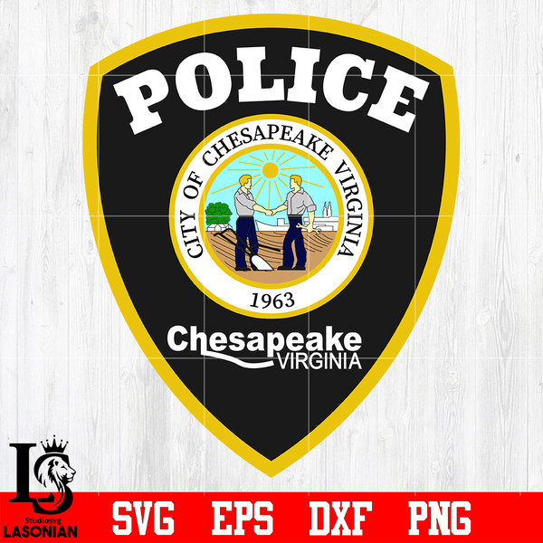 Badge Police City of Chesapeake Virgina 1963 chesapeake  svg eps dxf png file.jpg