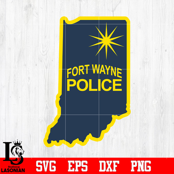 Badge Police Fort Wayne svg eps dxf png file.jpg