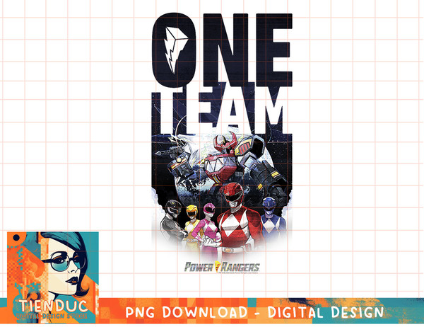 Power Rangers One Powerful Team Group Portrait & Logo T-Shirt copy.jpg