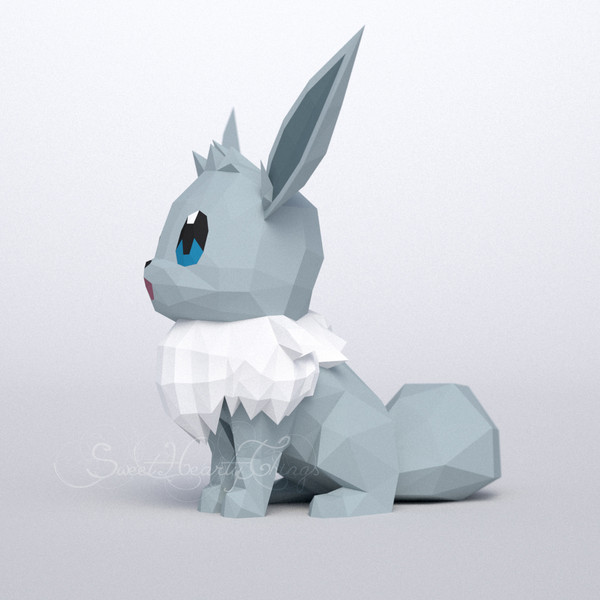 3d Papercraft Eevee Shiny PDF DXF Templates - Inspire Uplift