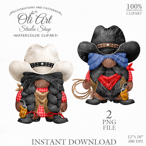 Gnome cowboy clipart.jpg