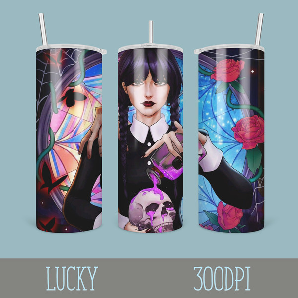 Wednesday Addams Tumbler Wrap, Wednesday Addams Png, 20 oz s - Inspire ...