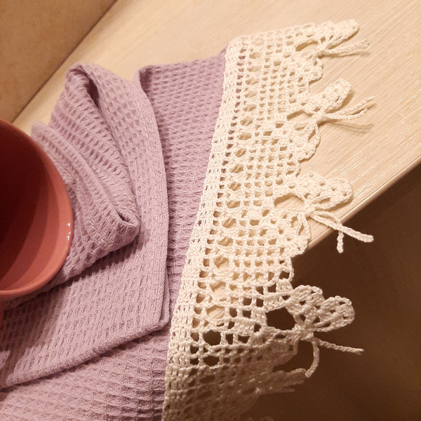 Crochet lace edging pattern, crochet trim for tablecloth, cr - Inspire  Uplift