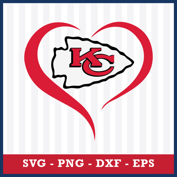 KC Heart SVG Love Kansas City SVG PNG DXF Chiefs