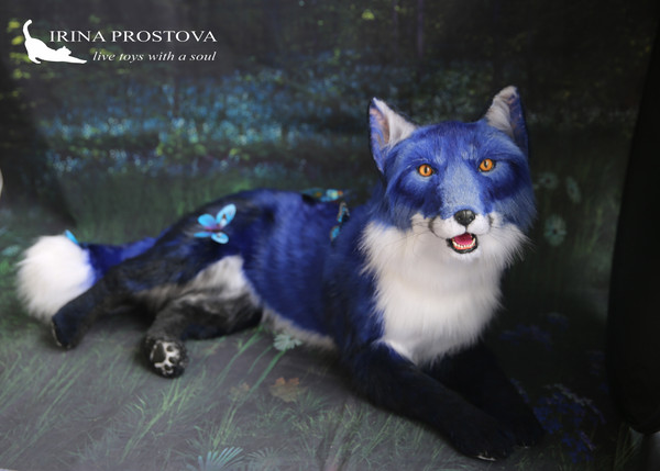 Blue Fox, realistic toy (for example, for order)31.5(80cm)+video -  DailyDoll Shop