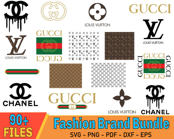 Fashion Brand Bundle Svg, Gucci, Chanel, Lv Logo Svg , Brand Svg File Cut  Digital Download