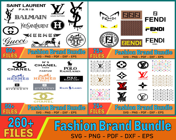 350 Fashion Brand Bundle Svg, LV Svg, Chanel Svg, Gucci Svg - Inspire Uplift