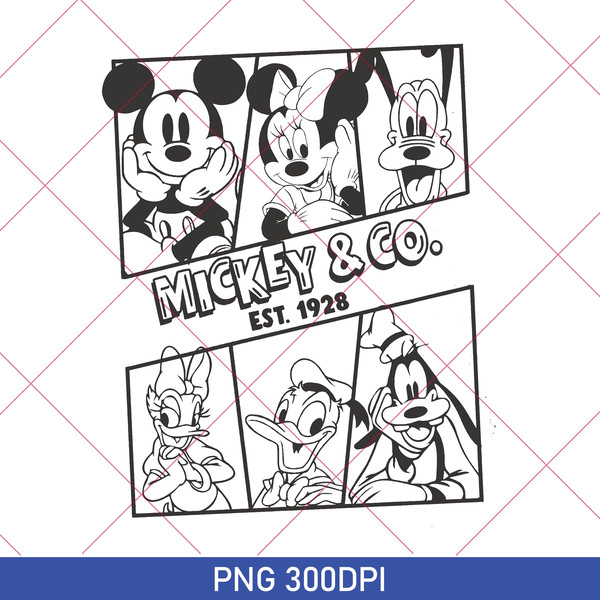  Disney Mickey and Minnie Mouse Retro Vintage Art