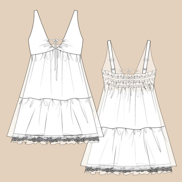 Babydoll Dress Sewing Pattern PDF XS-XL -  Canada