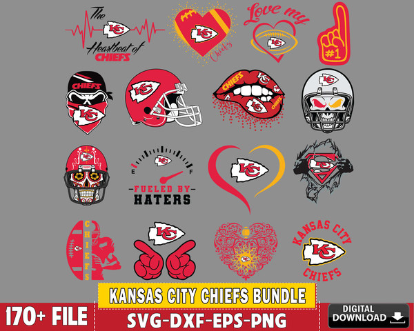 Kansas City Chiefs Bundle, bundle Nfl, Bundle sport Digital Cut