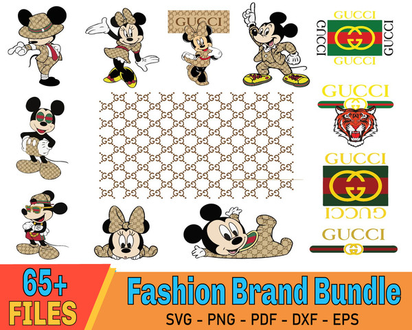 Gucci & Disney Inspired printable graphic art Minnie Mouse SVG