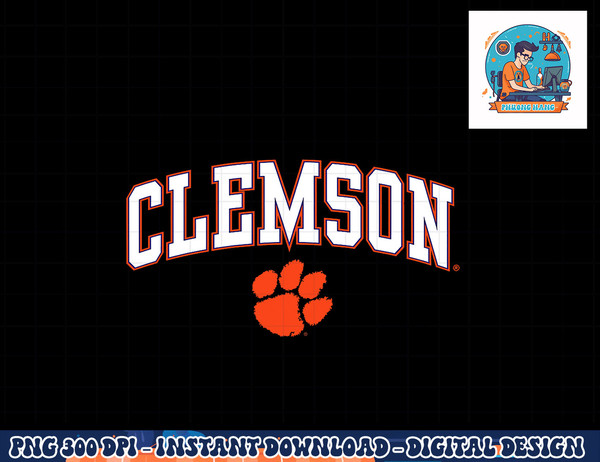 Clemson Tigers Arch Over Dark Heather Officially Licensed  png, sublimation copy.jpg