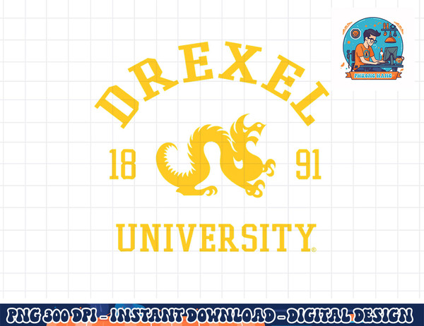 Drexel Dragons Stamp Logo Officially Licensed Navy  png, sublimation copy.jpg