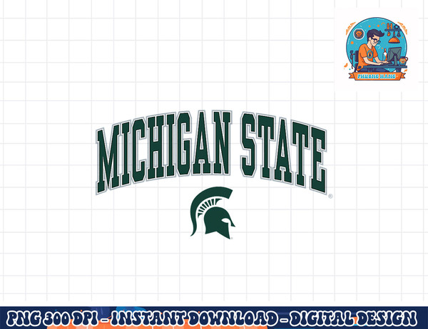 Michigan State Spartans Arch Over White Officially Licensed  png, sublimation copy.jpg