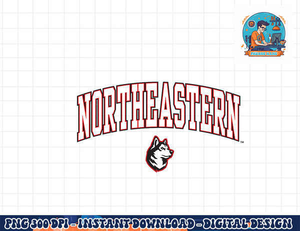 Northeastern Huskies Arch Over Red Officially Licensed  png, sublimation copy.jpg