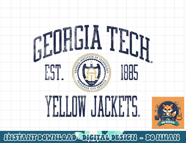 Georgia Tech Yellow Jackets Distressed Formal  png, sublimation.jpg